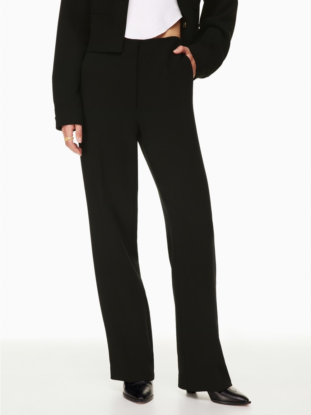 NWT Mango Classic Black Straight-Leg Dress Pants